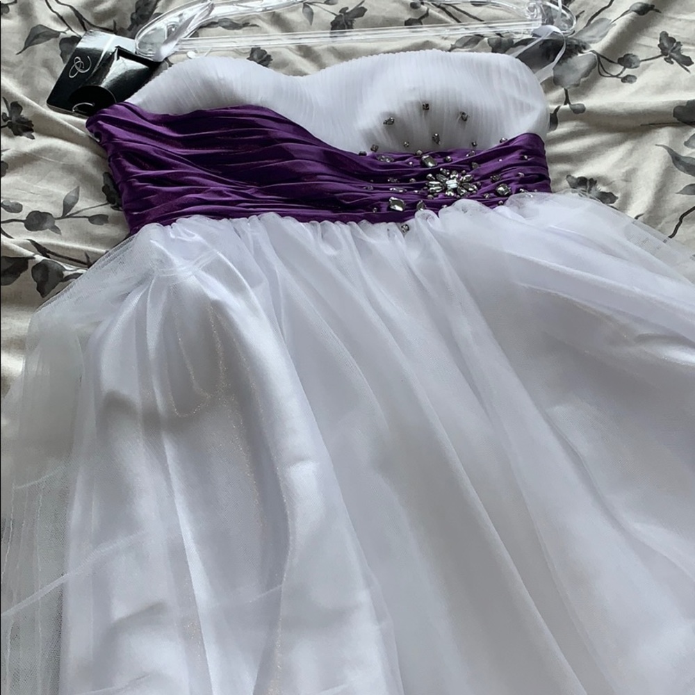 Short Formal Dress with Rhinestone Detailing
